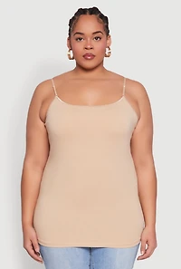 Womens Plus Basic Shelf Bra Cami,