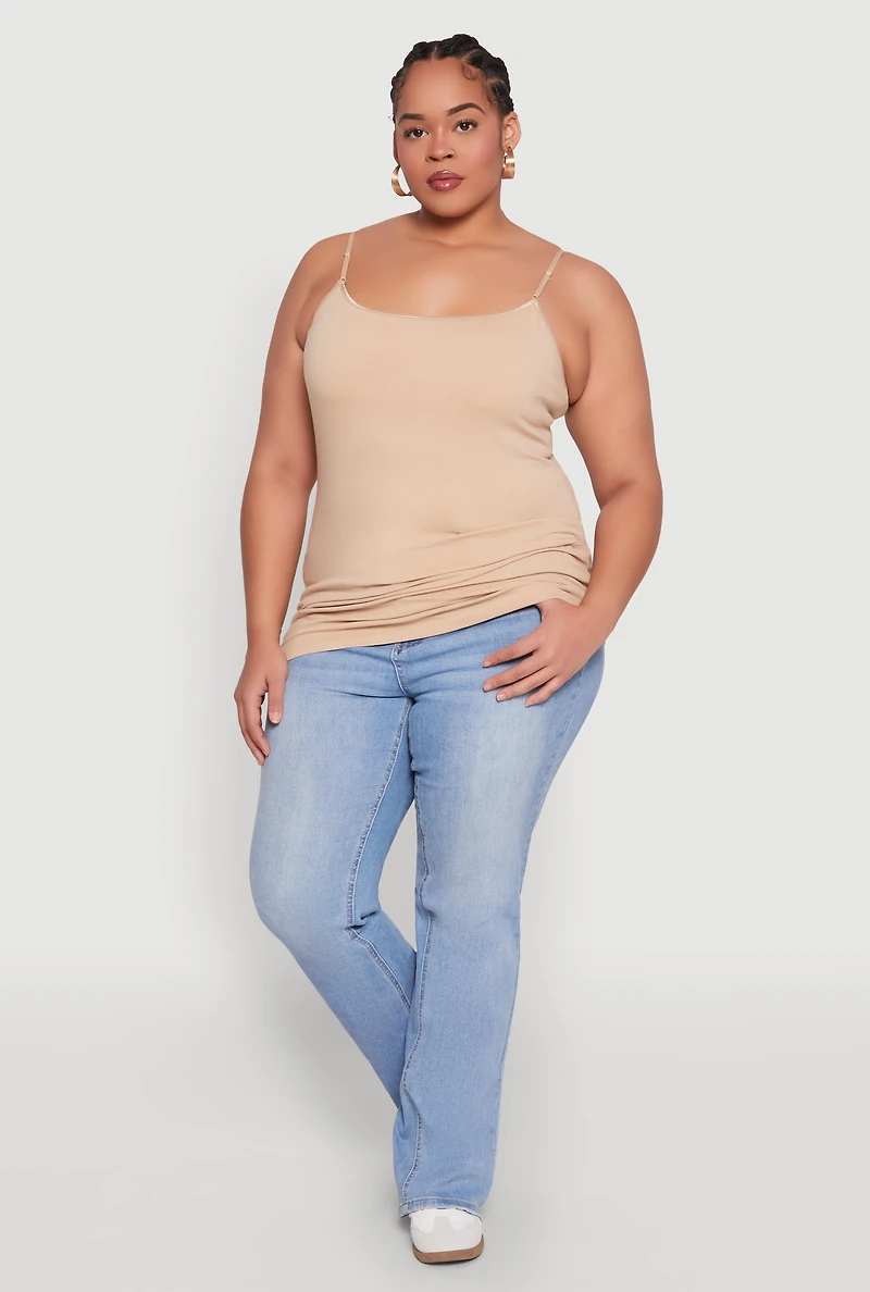 Womens Plus Basic Shelf Bra Cami,