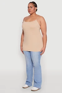 Womens Plus Basic Shelf Bra Cami,