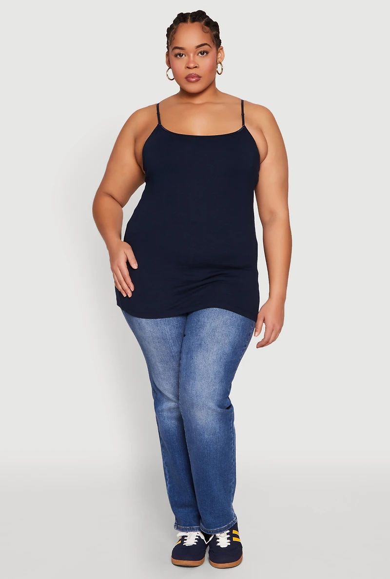 Womens Plus Basic Shelf Bra Cami,