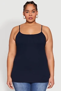 Womens Plus Basic Shelf Bra Cami,