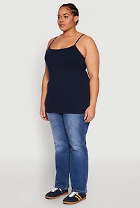 Womens Plus Basic Shelf Bra Cami,
