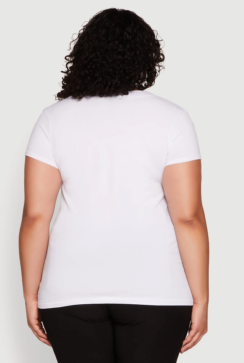 Plus Basic V Neck T Shirt