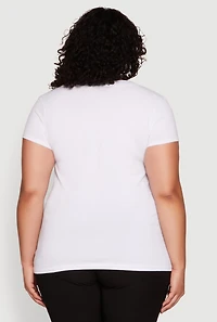 Plus Basic V Neck T Shirt