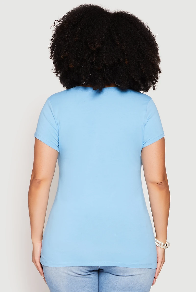 Plus Basic V Neck T Shirt