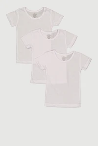 Toddler Girls Crew Neck Short Sleeve Tops 3 Pack