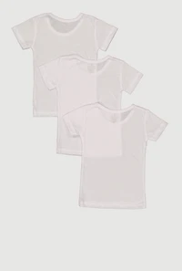 Toddler Girls Crew Neck Short Sleeve Tops 3 Pack