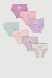 Toddler Girls Unicorn Days of The Week Panties 7 Pack