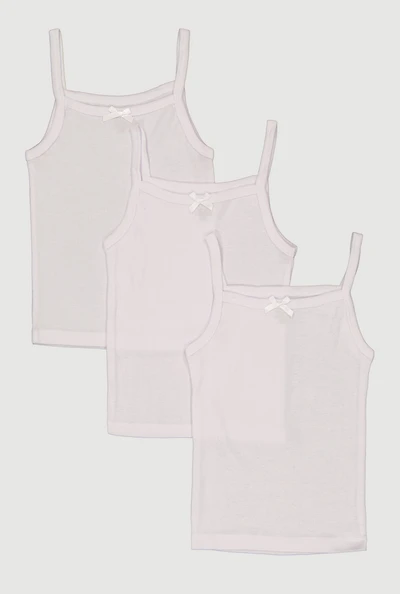 Little Girls Square Neck Tank Tops 3 Pack
