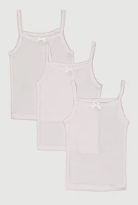 Little Girls Square Neck Tank Tops 3 Pack
