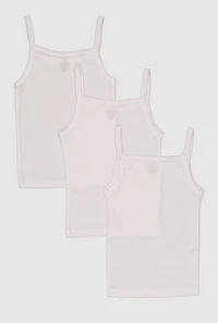 Little Girls Square Neck Tank Tops 3 Pack