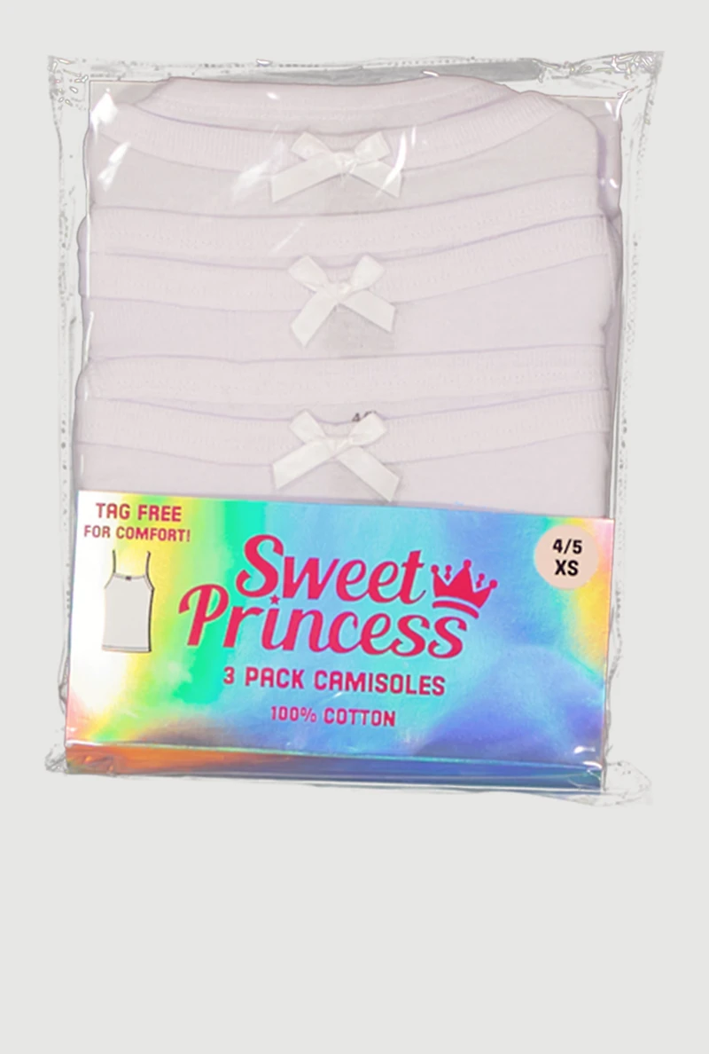 Little Girls Square Neck Tank Tops 3 Pack