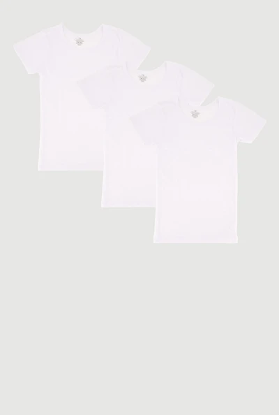 Girls Short Sleeve Crew Neck Tees 3 Pack