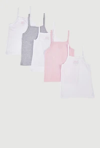 Girls Bow Detail Assorted Camis 5 Pack