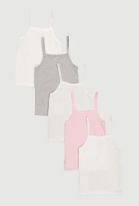 Girls Bow Detail Assorted Camis 5 Pack