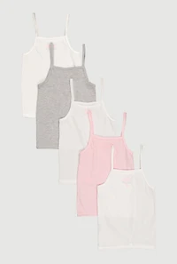 Girls Bow Detail Assorted Camis 5 Pack