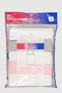 Girls Bow Detail Assorted Camis 5 Pack