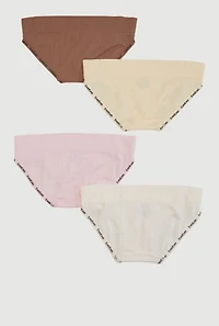 Girls Bebe Trim Seamless Underwear 4 Pack