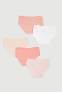 Little Girls Bow Detail Bear Graphic Panties 5 Pack