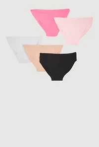 Girls Solid Panties 5 Pack