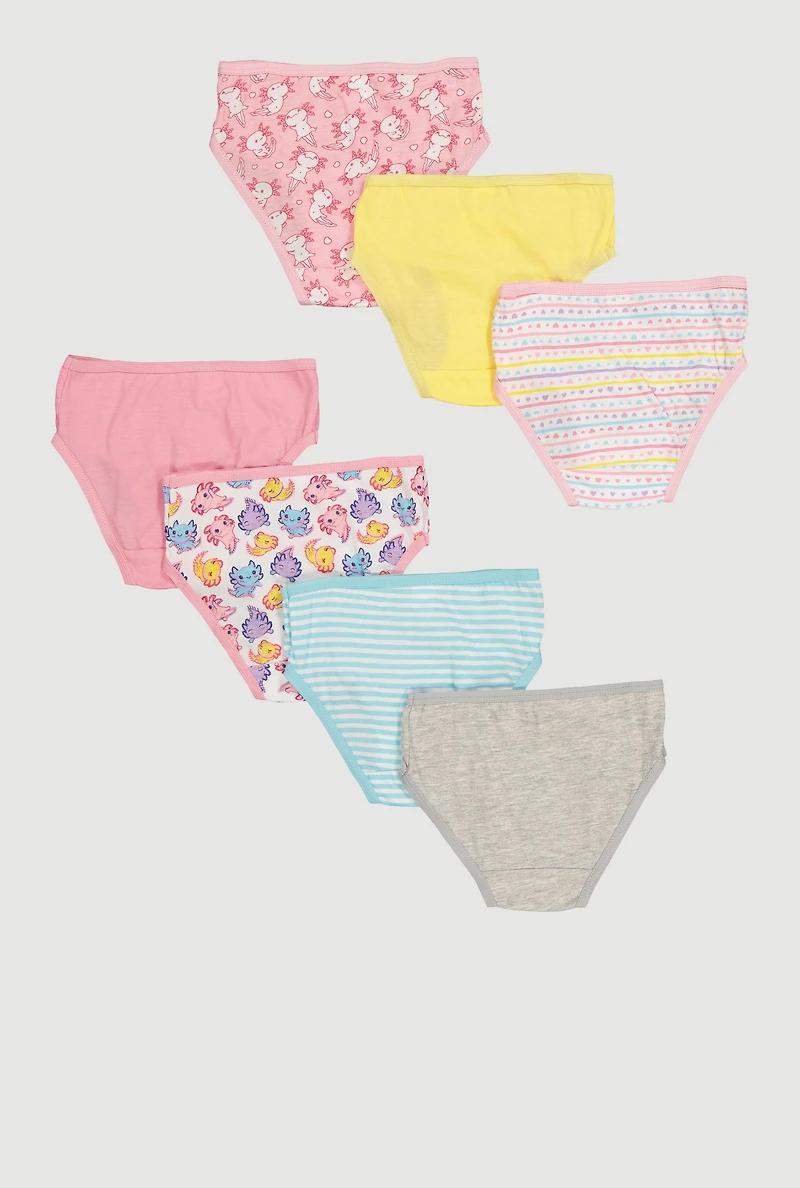 Little Girls Graphic Print Underwear 7 Pack
