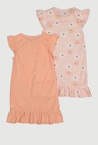 Girls Dreams Rainbow Graphic Nightgowns 2 Pack