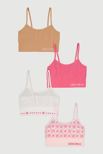 Girls Limited Too Graphic Seamless Cami Bras 4 Pack