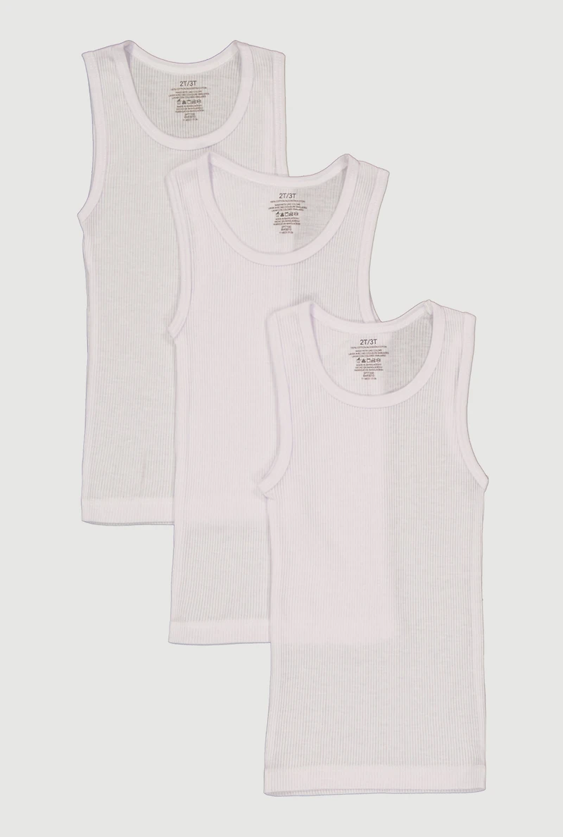 Toddler Boys Ribbed Knit Tank Tops 3 Pack