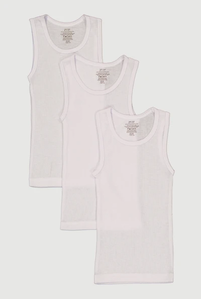 Toddler Boys Ribbed Knit Tank Tops 3 Pack
