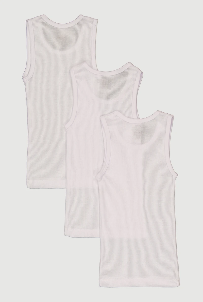Toddler Boys Ribbed Knit Tank Tops 3 Pack