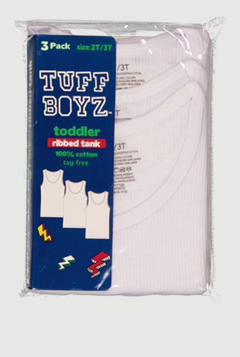 Toddler Boys Ribbed Knit Tank Tops 3 Pack
