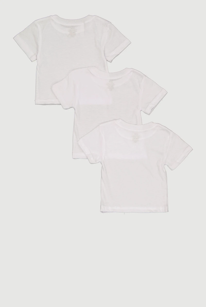 Toddler Boys Short Sleeve Crew Neck Tees 3 Pack