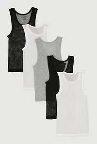 Toddler Boys Assorted Ribbed Knit Tank Tops 5 Pack