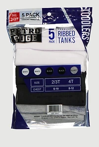 Toddler Boys Assorted Ribbed Knit Tank Tops 5 Pack