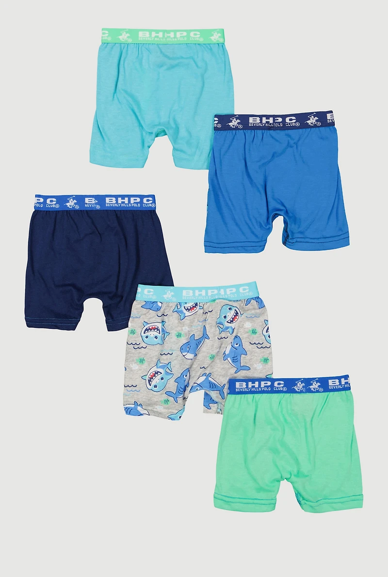 Toddler Boys Shark Graphic Boxer Briefs 5 Pack