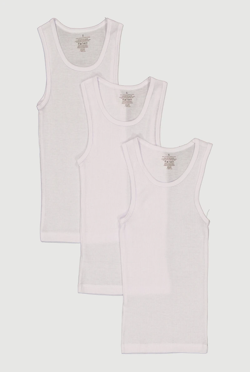 Little Boys Ribbed Knit Tank Tops 3 Pack
