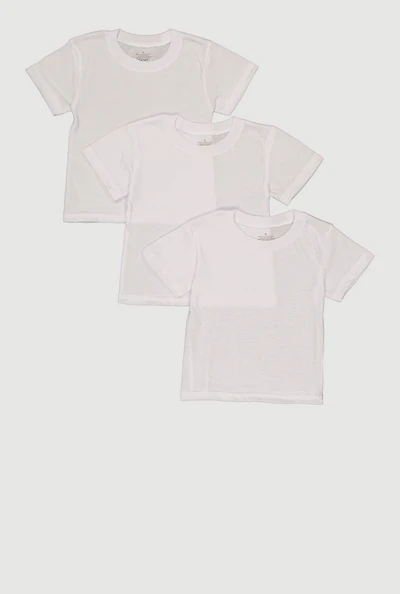 Little Boys Crew Neck Short Sleeve Tops 3 Pack