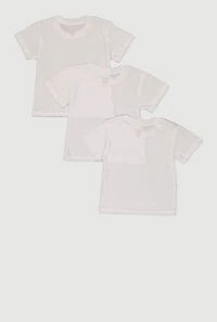 Little Boys Crew Neck Short Sleeve Tops 3 Pack