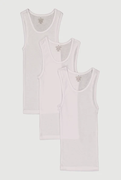 Boys Rib Knit Scoop Neck Tank Tops 3 Pack