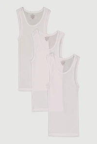 Boys Rib Knit Scoop Neck Tank Tops 3 Pack