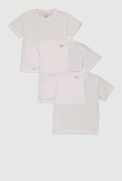 Boys Crew Neck Short Sleeve Tops 3 Pack