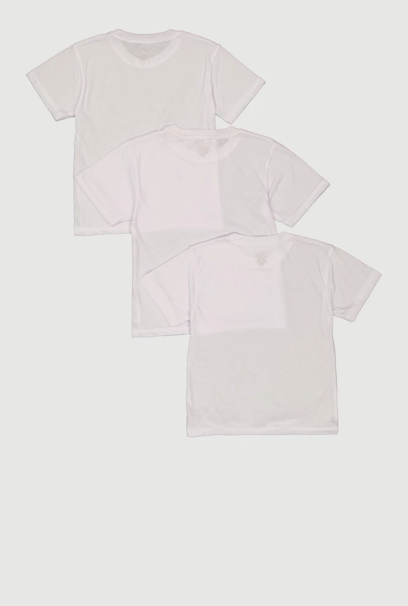 Boys Crew Neck Short Sleeve Tops 3 Pack