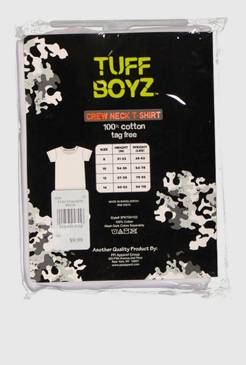 Boys Crew Neck Short Sleeve Tops 3 Pack