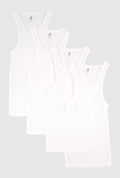 Boys Rib Knit Tank Tops 4 Pack