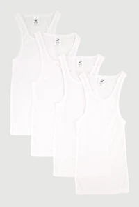 Boys Rib Knit Tank Tops 4 Pack