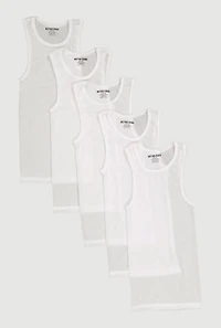 Boys Ribbed Knit Tank Tops 5 Pack