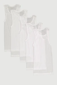 Boys Ribbed Knit Tank Tops 5 Pack