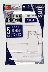 Boys Ribbed Knit Tank Tops 5 Pack