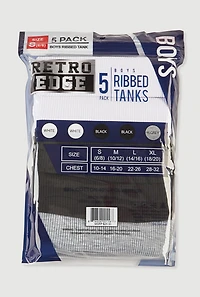 Boys Assorted Rib Knit Tank Tops 5 Pack