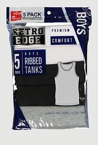 Boys Assorted Ribbed Knit Tank Tops 5 Pack